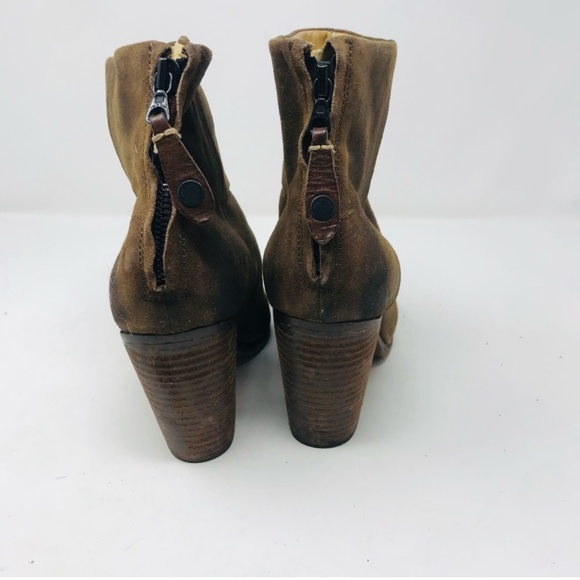 Rag & Bone Newbury Leather Suede Heeled Ankle Booties Brown Size 38.5 - Picture 3 of 6